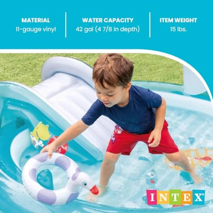 Inflatable Kiddie Pool for Water Play, PVC Material, Quick-Inflate Design