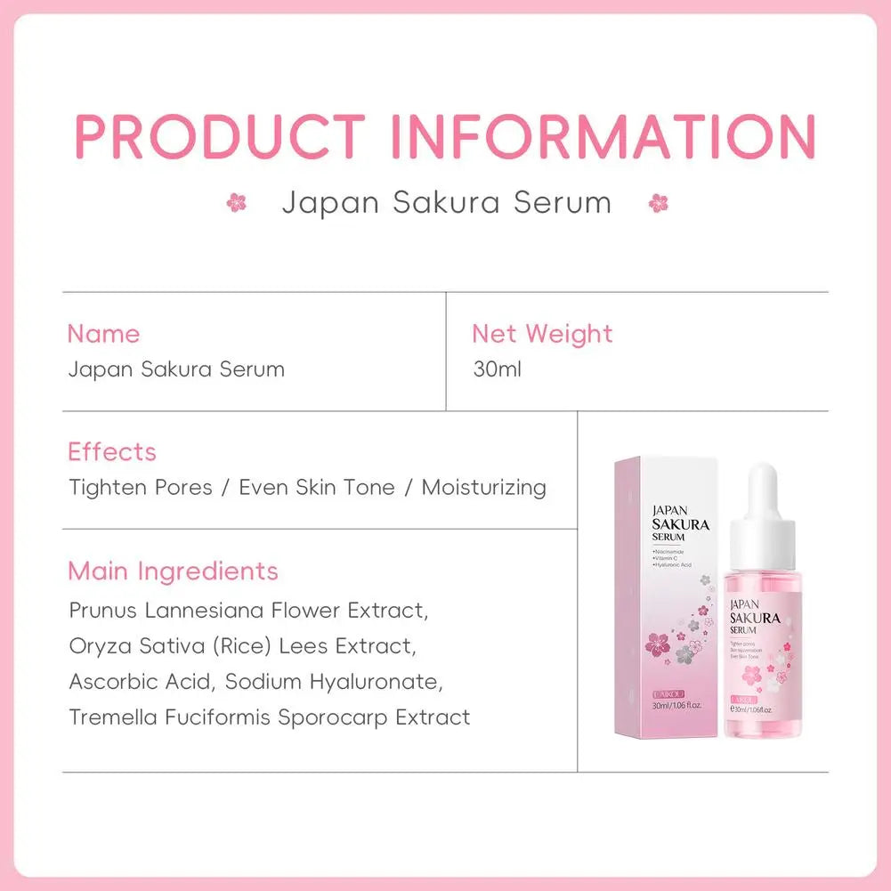 Sakura Face Fluid Essence Serum - Moisturizing Hyaluronic Acid 30ml