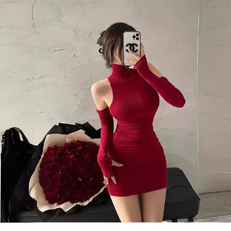 High Neck Bodycon Dress for Women | Pleated Bottom | Summer Fashion