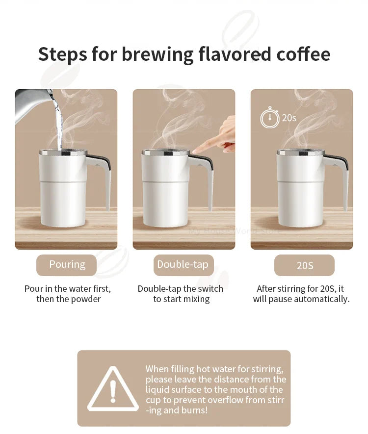 Automatic Stirring Cup Rechargeable Stainless Steel Electric Mixer 15oz