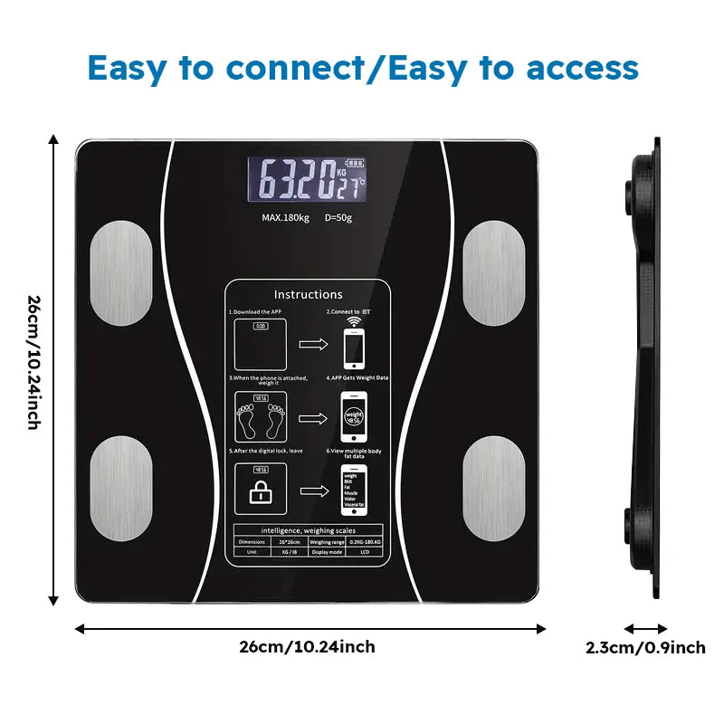 Wireless Digital Body Fat Scale with LED Display - Smart Weight Analyzer
