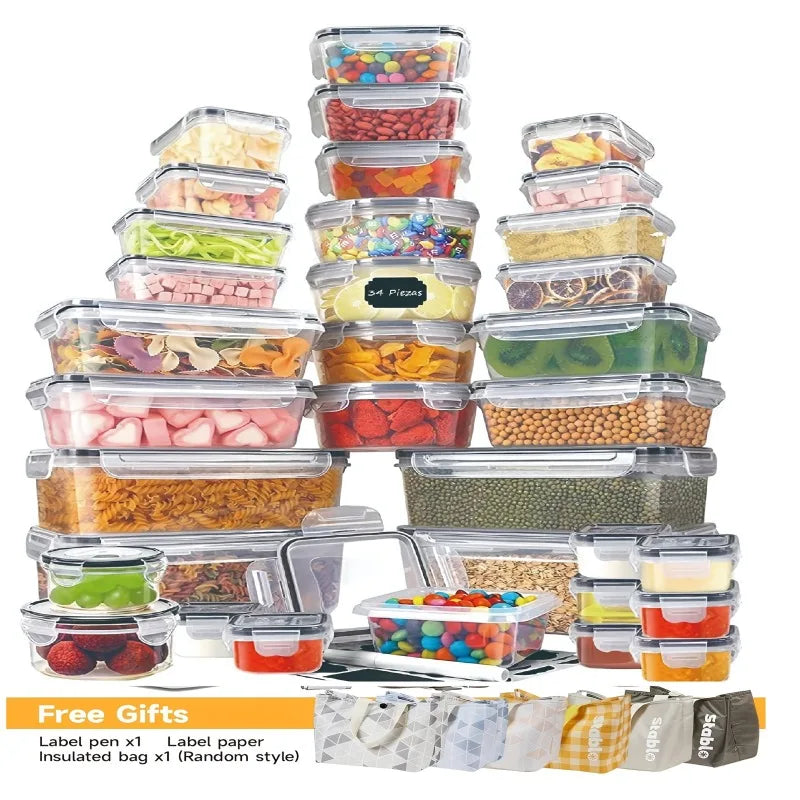 BPA-Free Food Storage Set with 24 Airtight Containers and Lids, 48 Pieces