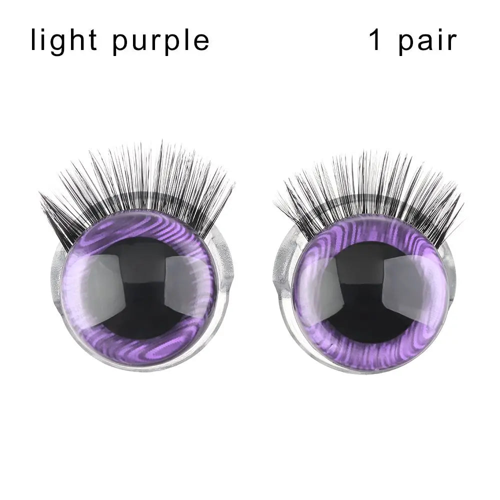 3D Glitter Doll Safety Eyes 20MM with Eyelash for Crochet Toys 1 Pair