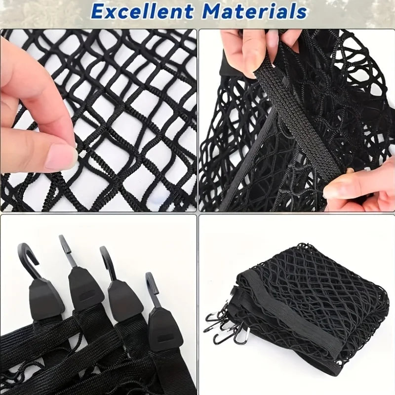 Multi-functional Elastic Cargo Net for Truck Trunk - High Strength, Flexible