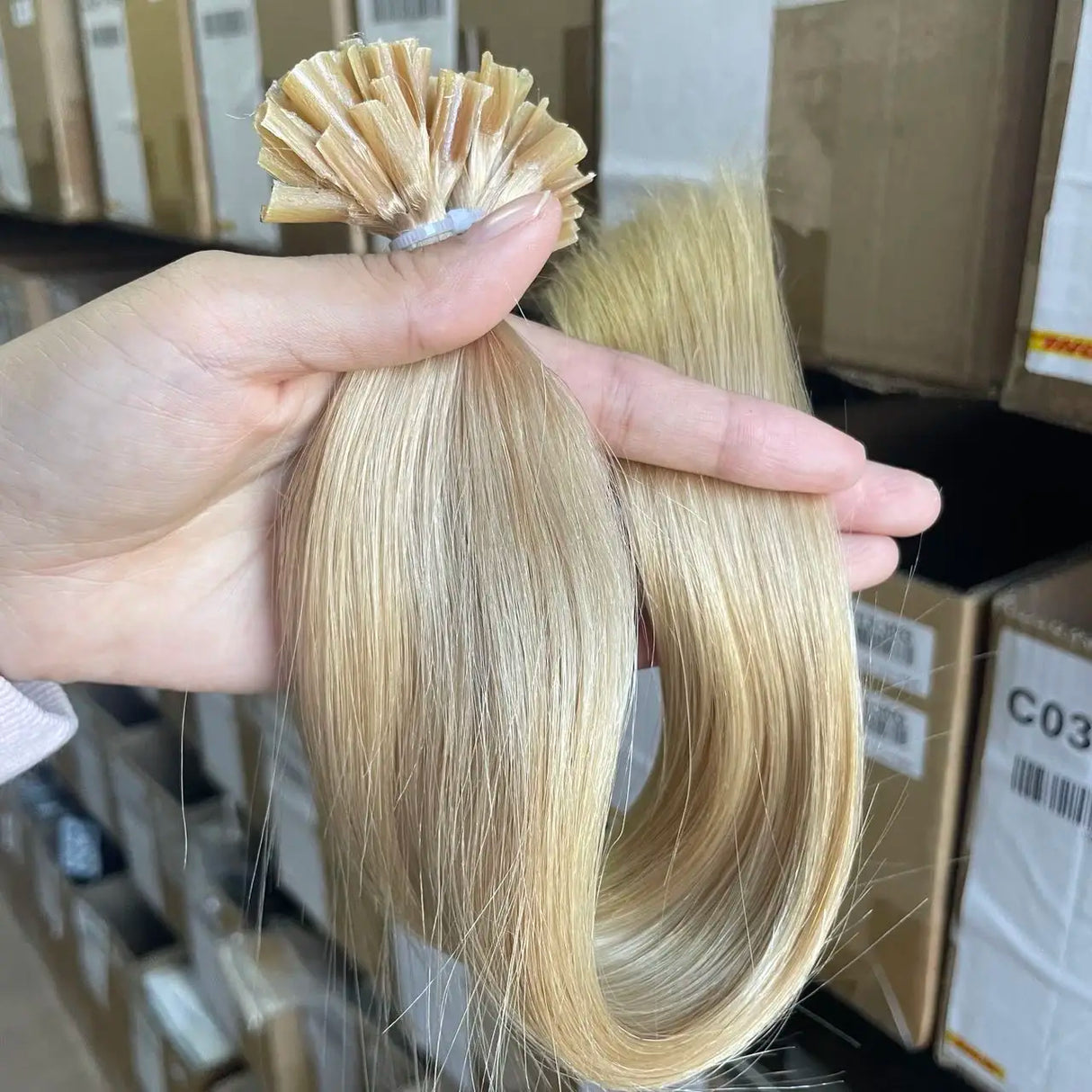 Human Hair Extensions U Tip Pre-bonded Keratin Dark Blonde 24" 12 Strands