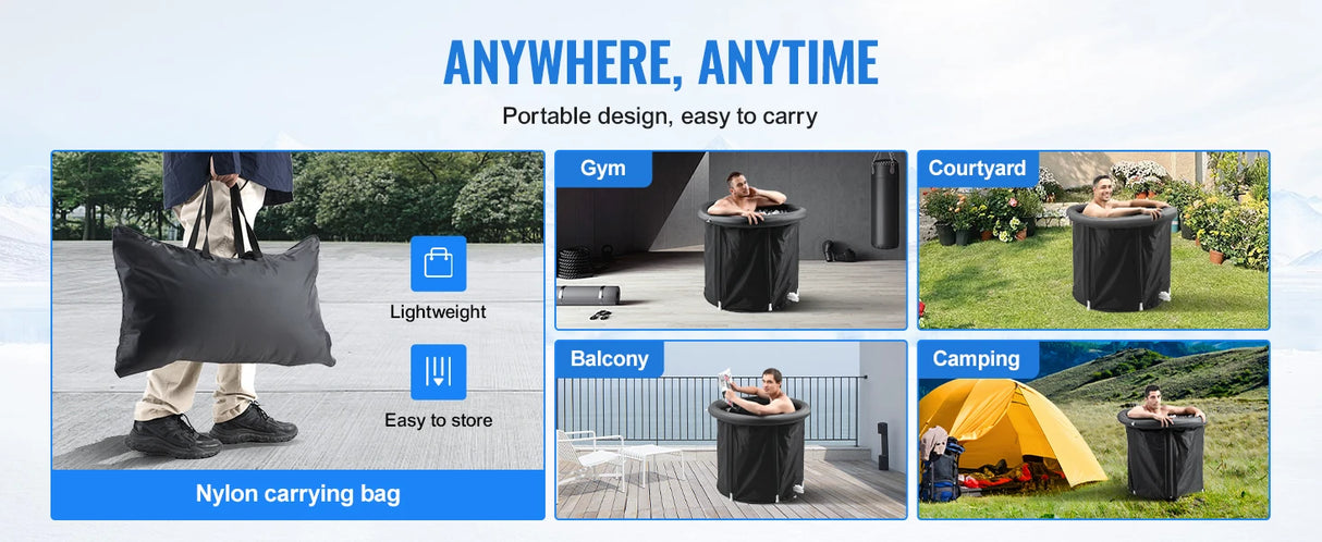 Portable Ice Bath Tub for Cold Water Therapy, Inflatable Plunge Pool