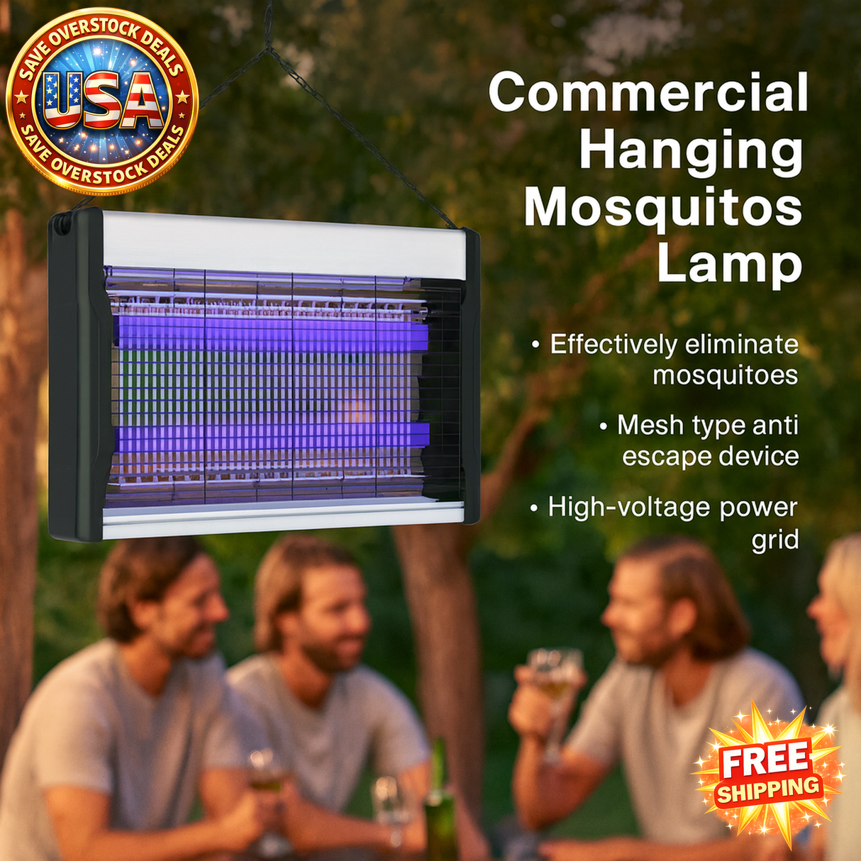 Electric Mosquito Trap Lamp - Silent Insect Killer for Garden & Outdoor