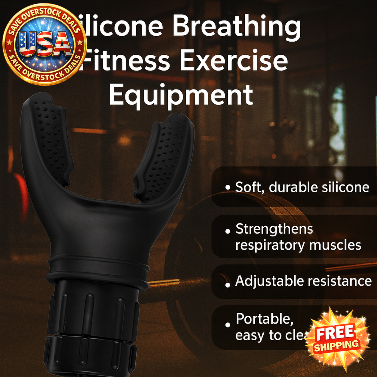 Portable Adjustable Resistance Breathing Exercise Device for Fitness
