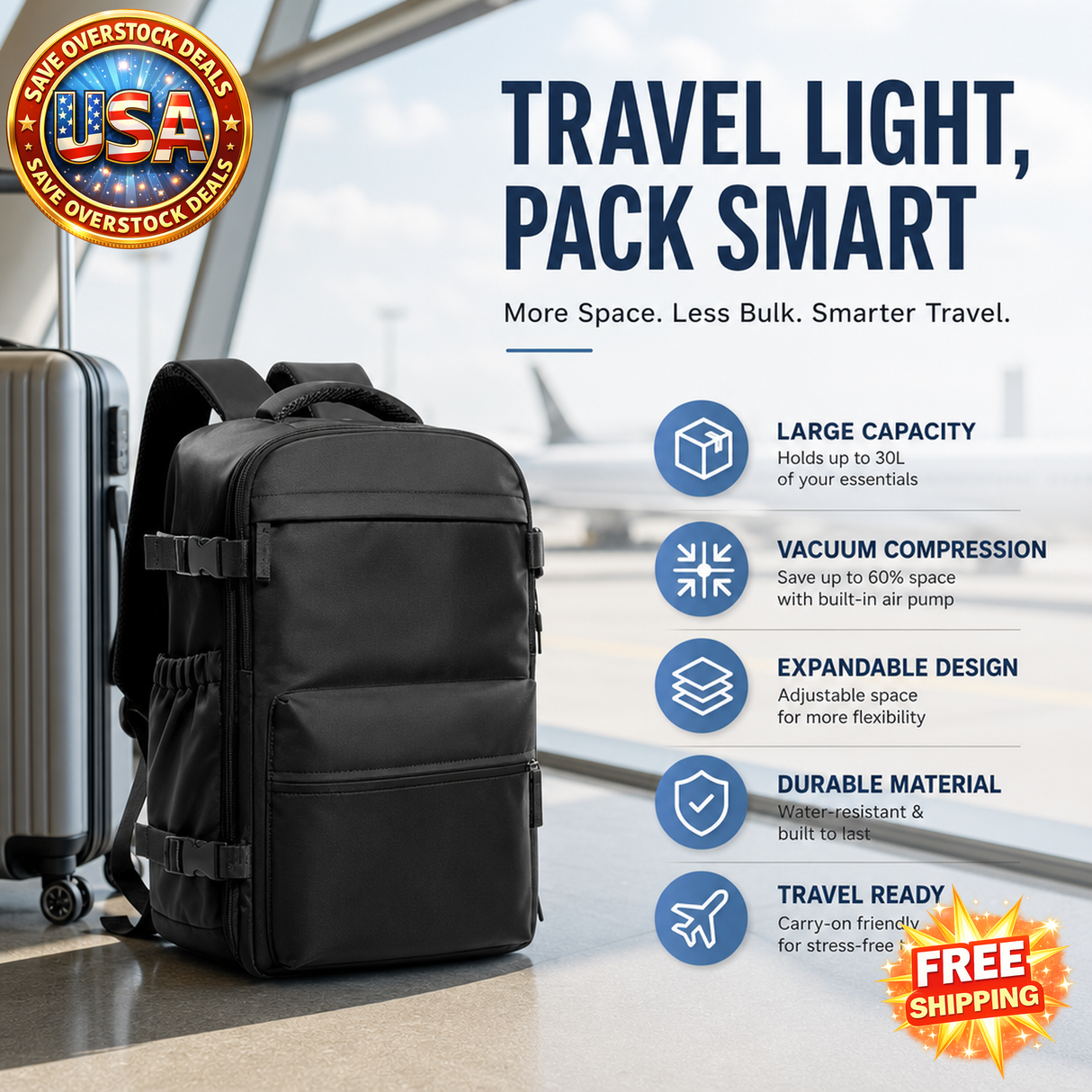 Large Capacity Backpack for Travel and Business Use