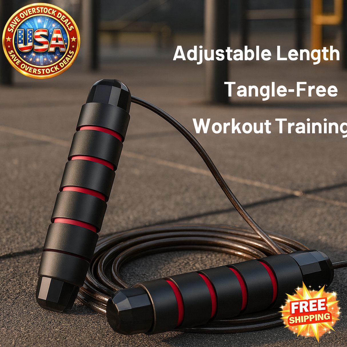 Jump Rope Adjustable Steel Wire Tangle-Free Fitness Workout Equipment