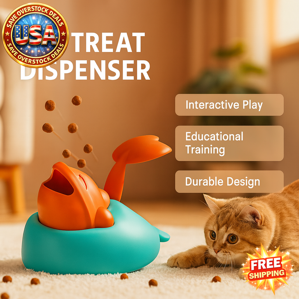 Interactive Pet Treat Dispenser Toy for Dogs - Educational Training Device