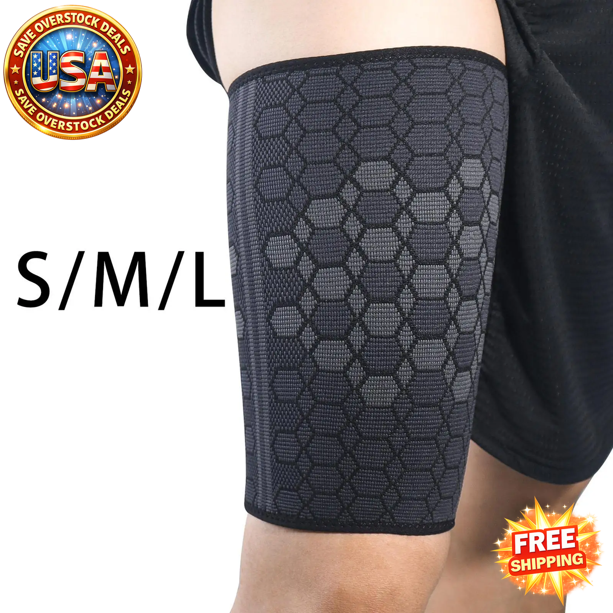 Thigh Compression Sleeve for Hamstring Support - Non-Slip Leg Sleeve