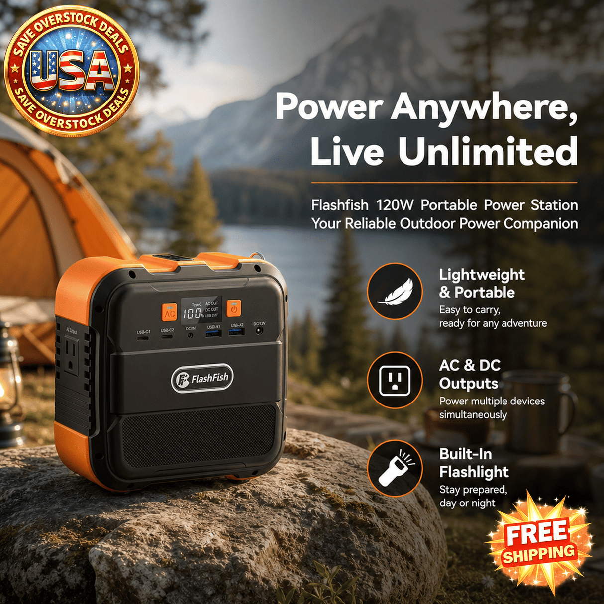 120W Portable Power Station for Camping & Travel