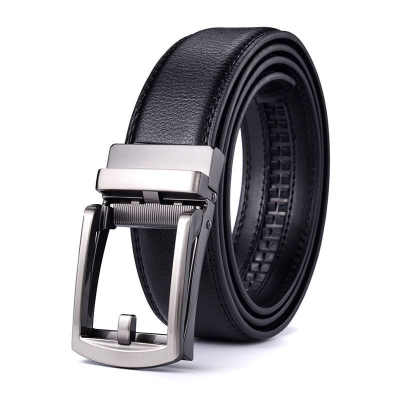 Men's Automatic Buckle Belt in Two-Layer Cowhide