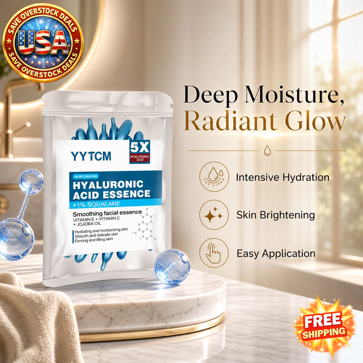 Hyaluronic Acid Deep Moisturizing Essence Capsules - 30 pcs