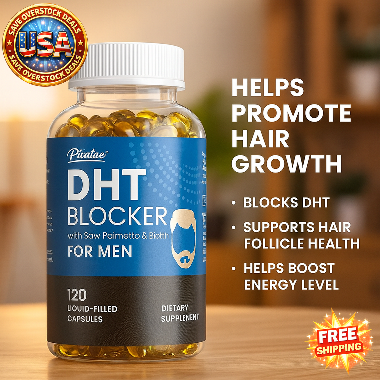 DHT Blockers for Men - Saw Palmetto & Biotin Formula