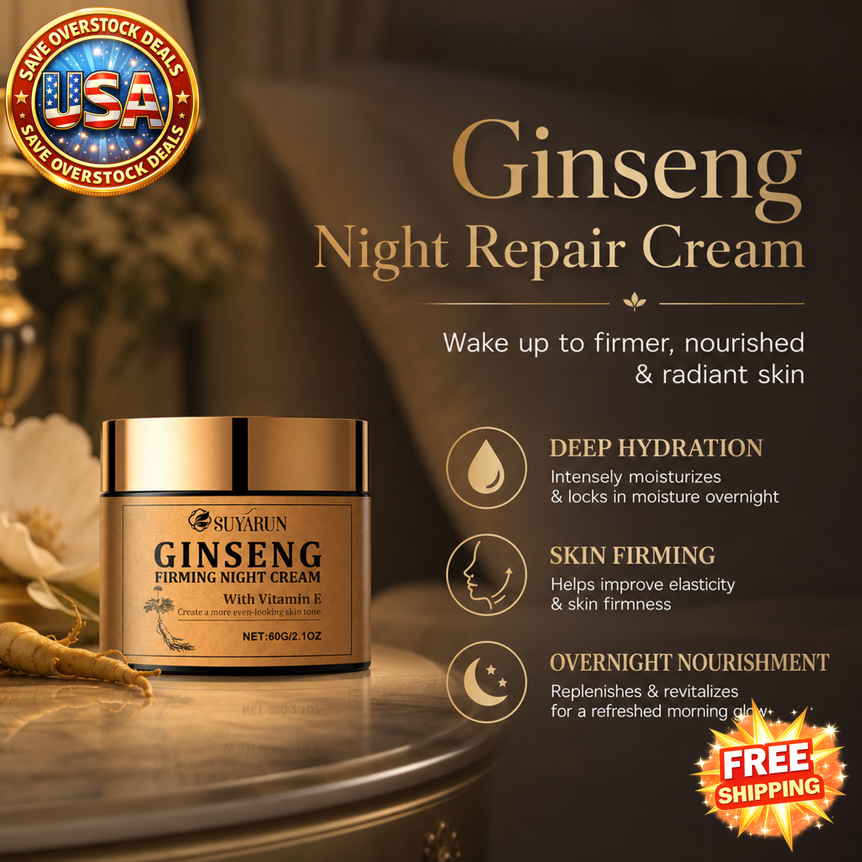 Ginseng Night Cream - Firming Anti-Aging Moisturizer