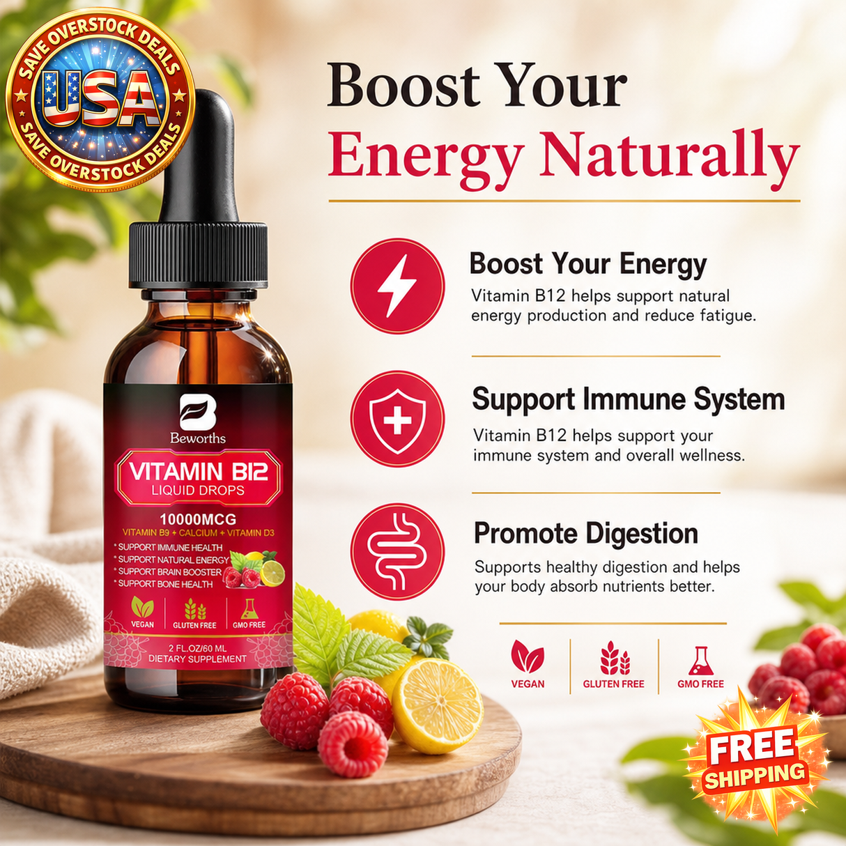 Vitamin B12 Drops for Daily Routines - 30ml