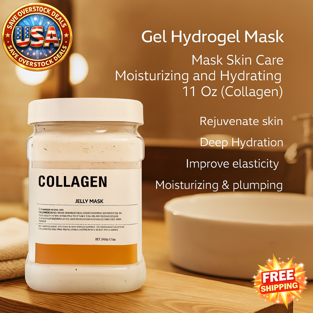 Collagen Jelly Facial Mask Powder 11 Oz Moisturizing Hydrogel Mask