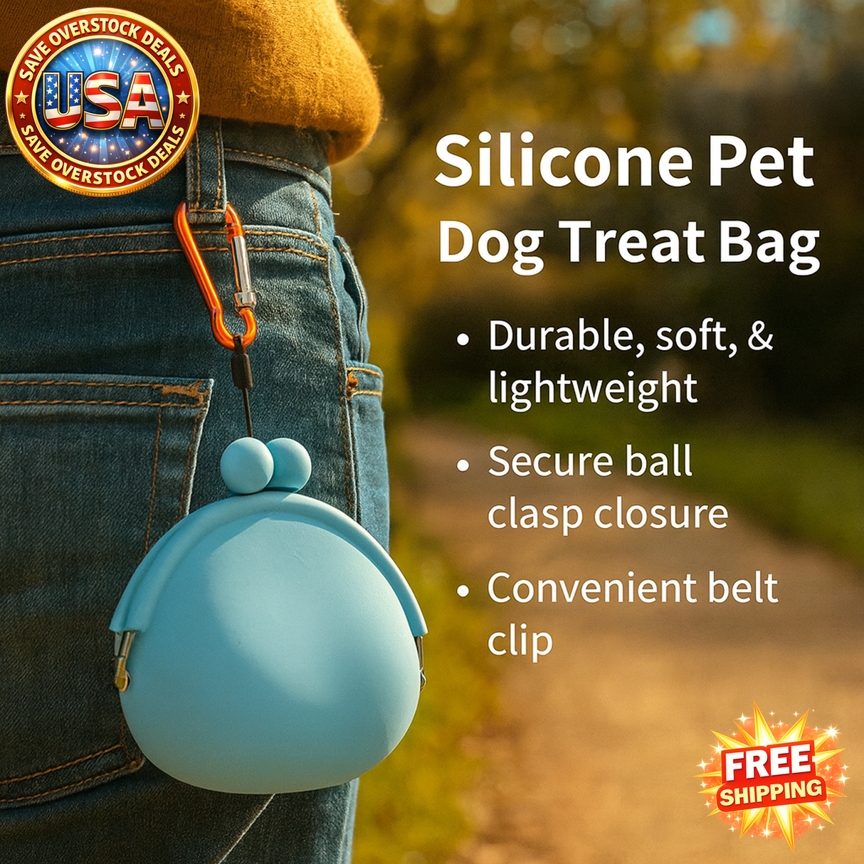 Silicone Dog Training Treat Bag | Portable Food Storage | Outdoor Use