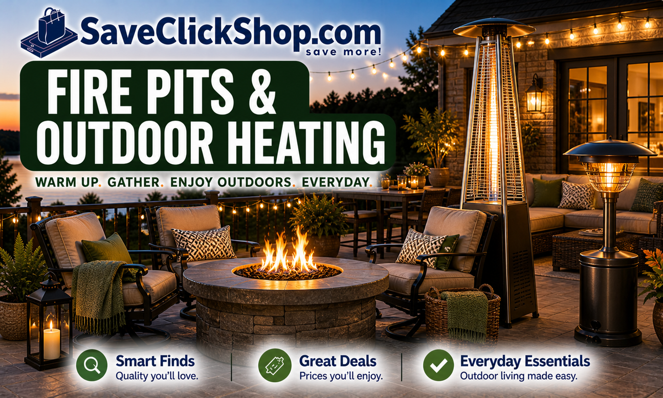 Fire pits and outdoor heating collection featuring patio fire tables, heaters, and outdoor heating solutions for cozy backyard gatherings and year-round comfort.