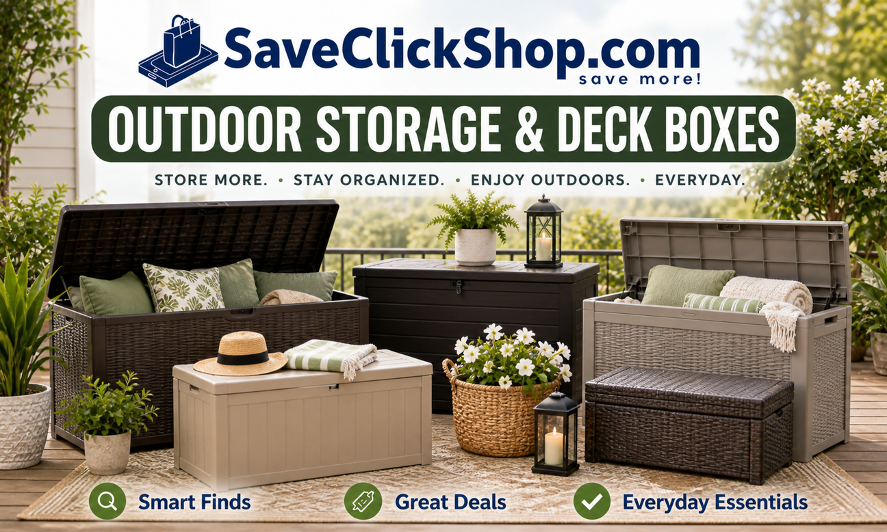 Outdoor Storage & Deck Boxes collection featuring weatherproof patio storage solutions for cushions, tools, and outdoor gear designed for organization and everyday use.