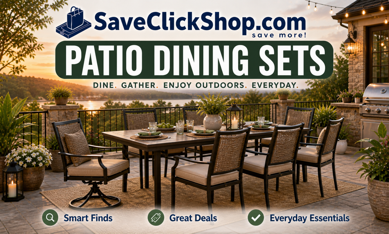 Patio Dining Sets collection featuring outdoor table and chair sets designed for outdoor dining, entertaining, and backyard gatherings.