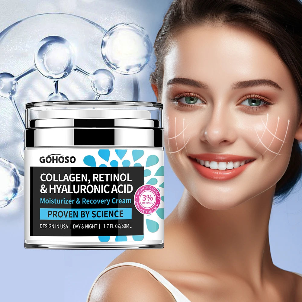 Retinol Face Cream 50ML - Collagen & Hyaluronic Acid Moisturizer
