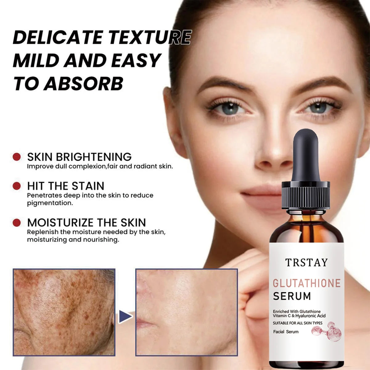 Glutathione Serum 30ml for Dark Spots, Fine Lines & Skin Rejuvenation