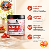 Boost energy and support skin health with NAD 1500 Mg and Trans-resveratrol for enhanced cell repair and endurance.