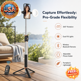 Selfie Stick Tripod with Dual Fill Lights & Bluetooth Remote
