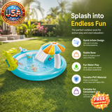 Outdoor Inflatable Kiddie Pool with Quick-Inflate Design