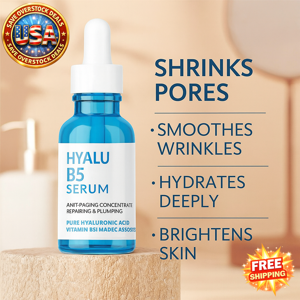 B5 Hyaluronic Acid Serum for Pore Reduction and Firming