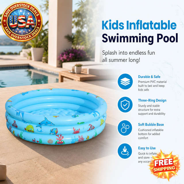 Kids Portable Inflatable Swimming Pool for Outdoor Play
