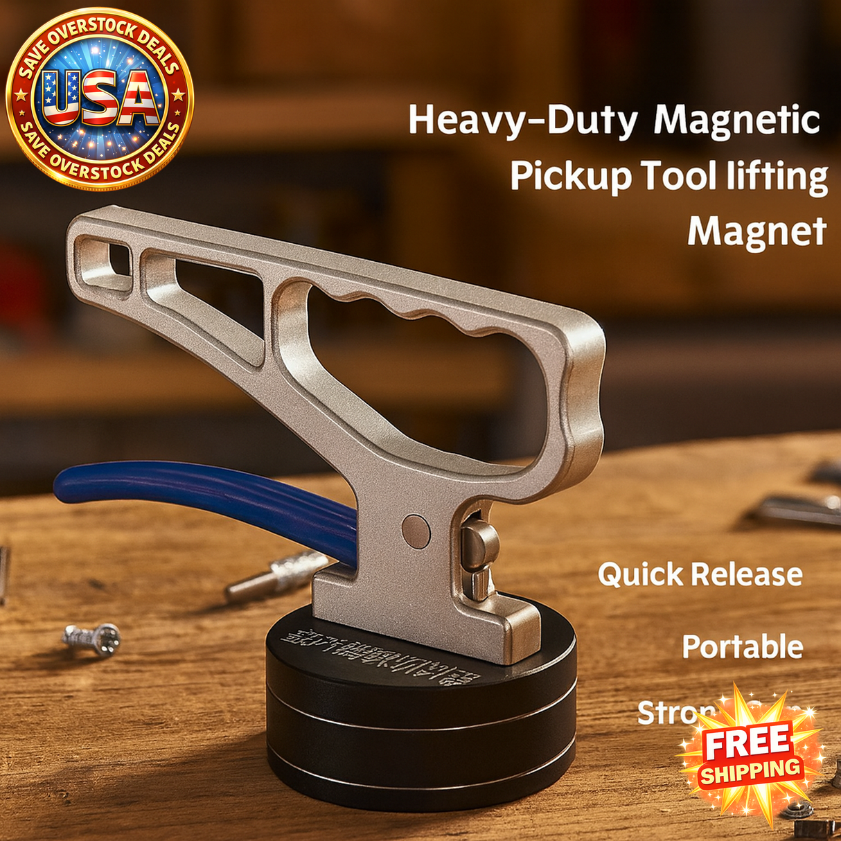 Heavy-Duty Magnetic Pickup Tool with Handle for Metal Lifting Portable Collector