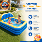 Inflatable PVC Rectangle Kids Swimming Pool with Sprinkler