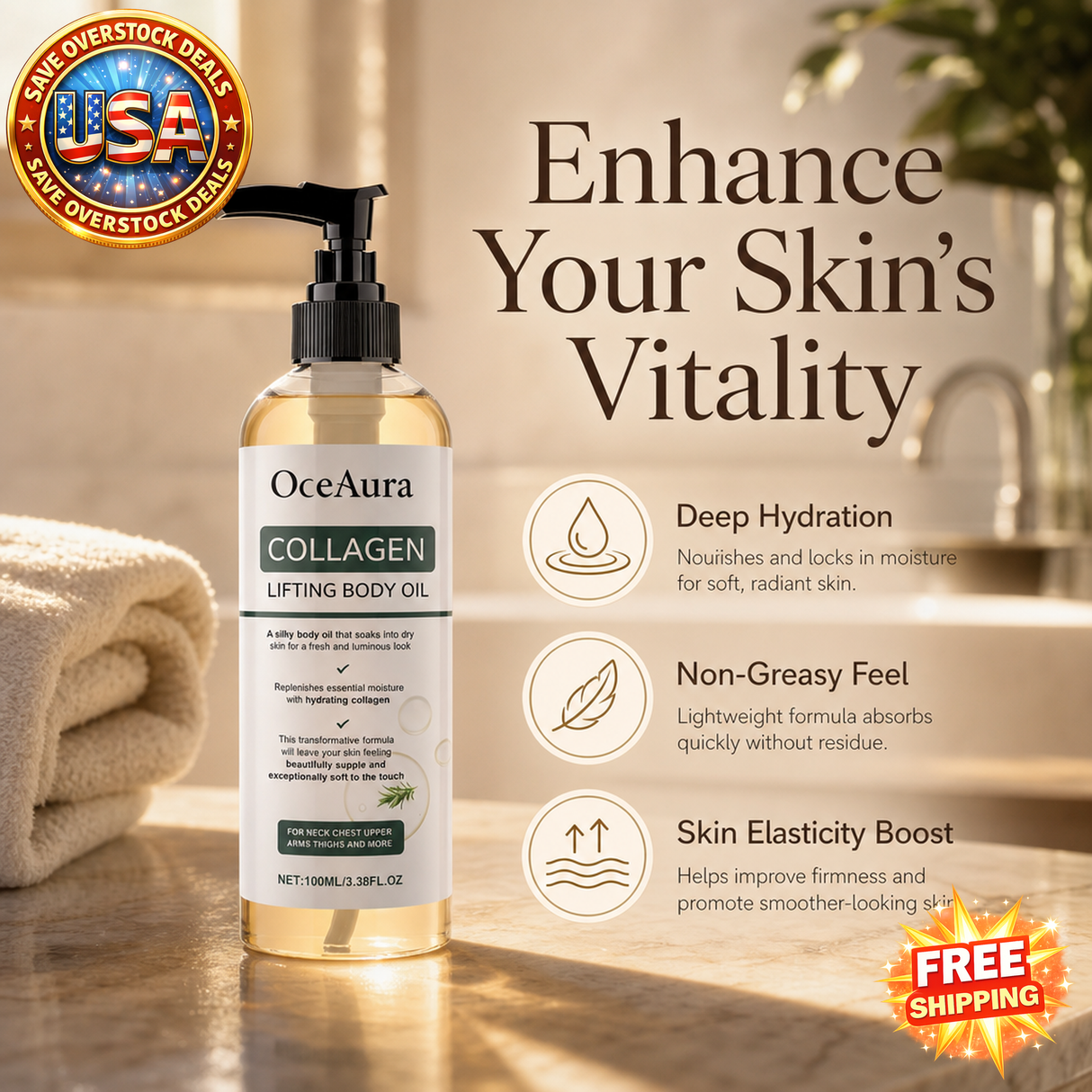 Collagen Firming Body Oil 100ml for Deep Hydration
