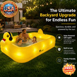 Inflatable Backyard Pool for Kids and Adults with Lights