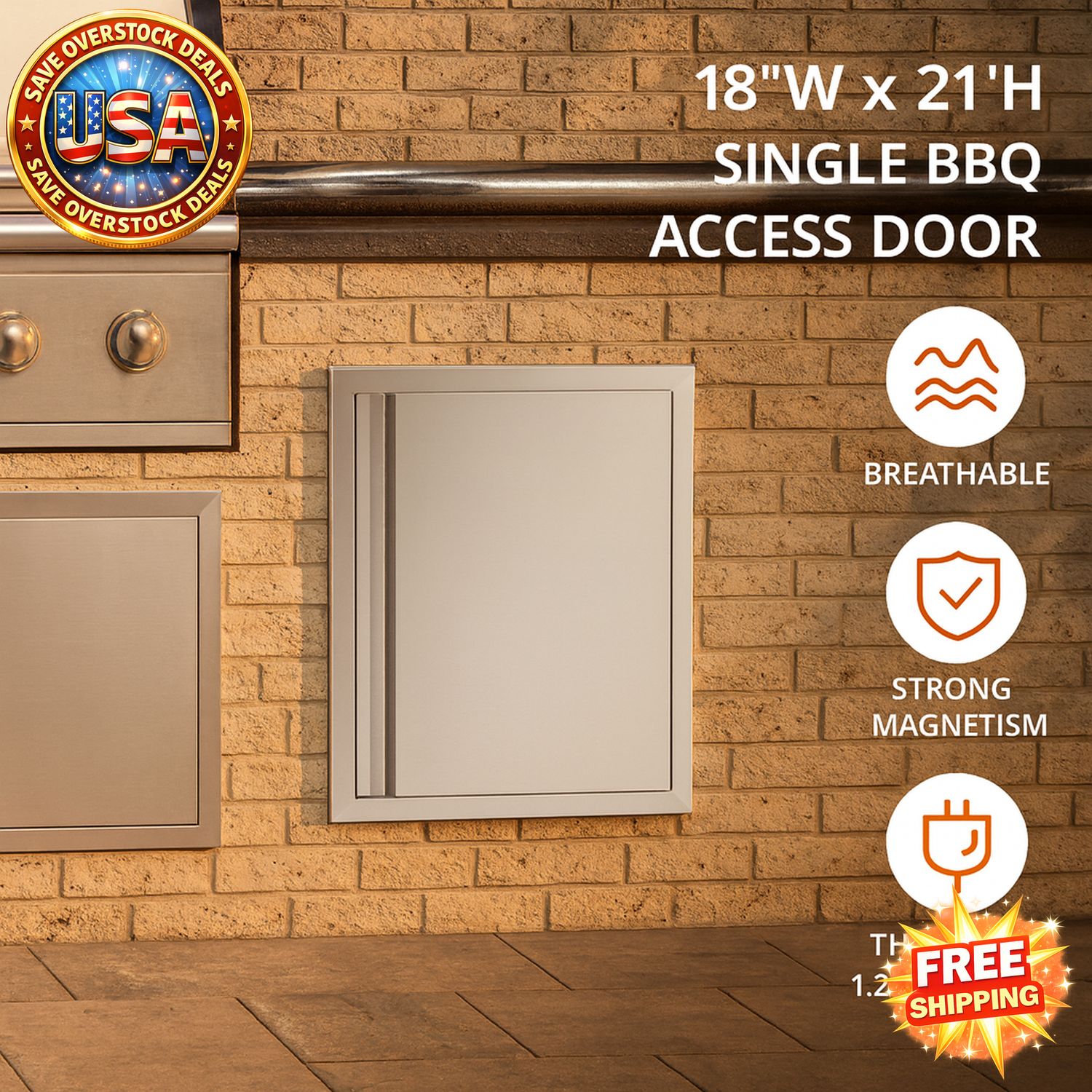 Stainless Steel BBQ Access Door for Outdoor Kitchen 18x21