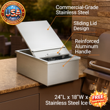 Stainless Steel Drop In Ice Chest, 40.9 qt Outdoor Cooler