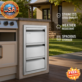 15" Outdoor Kitchen BBQ Drawers with Stainless Steel Handle