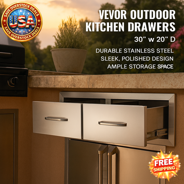 30" Stainless Steel Outdoor Kitchen BBQ Access Drawers