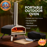 Portable 12-inch Outdoor Pizza Oven, Tri-Fuel Grill