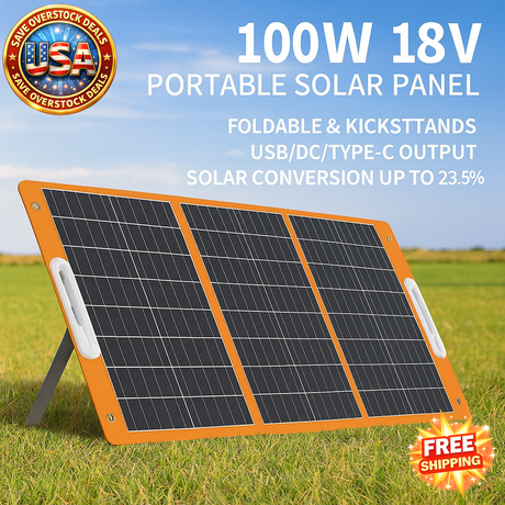 100W Portable Solar Panel - Flashfish Foldable Charger