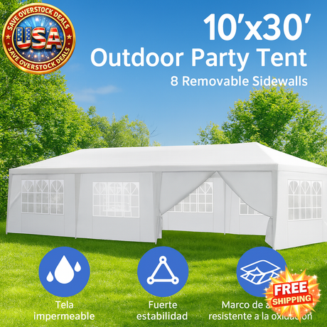 10'x30' Outdoor Party Tent with Waterproof Canopy