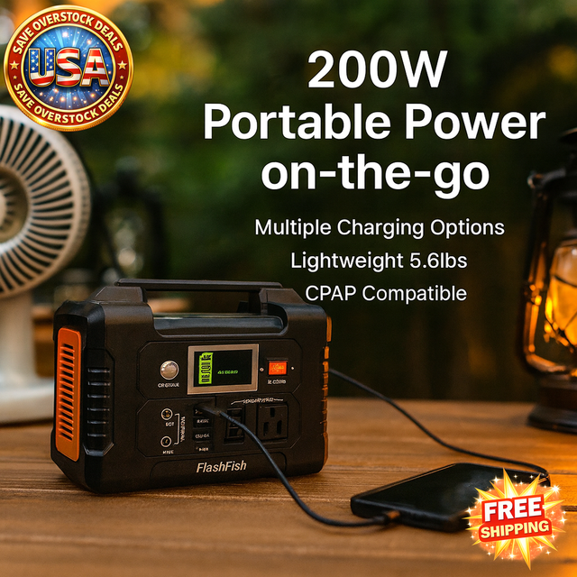 200W Portable Power Station with Solar Generator Features