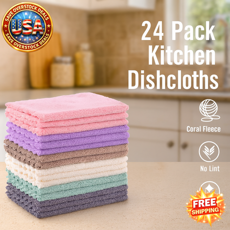 Reusable Kitchen Dishcloths - Super Absorbent Microfiber