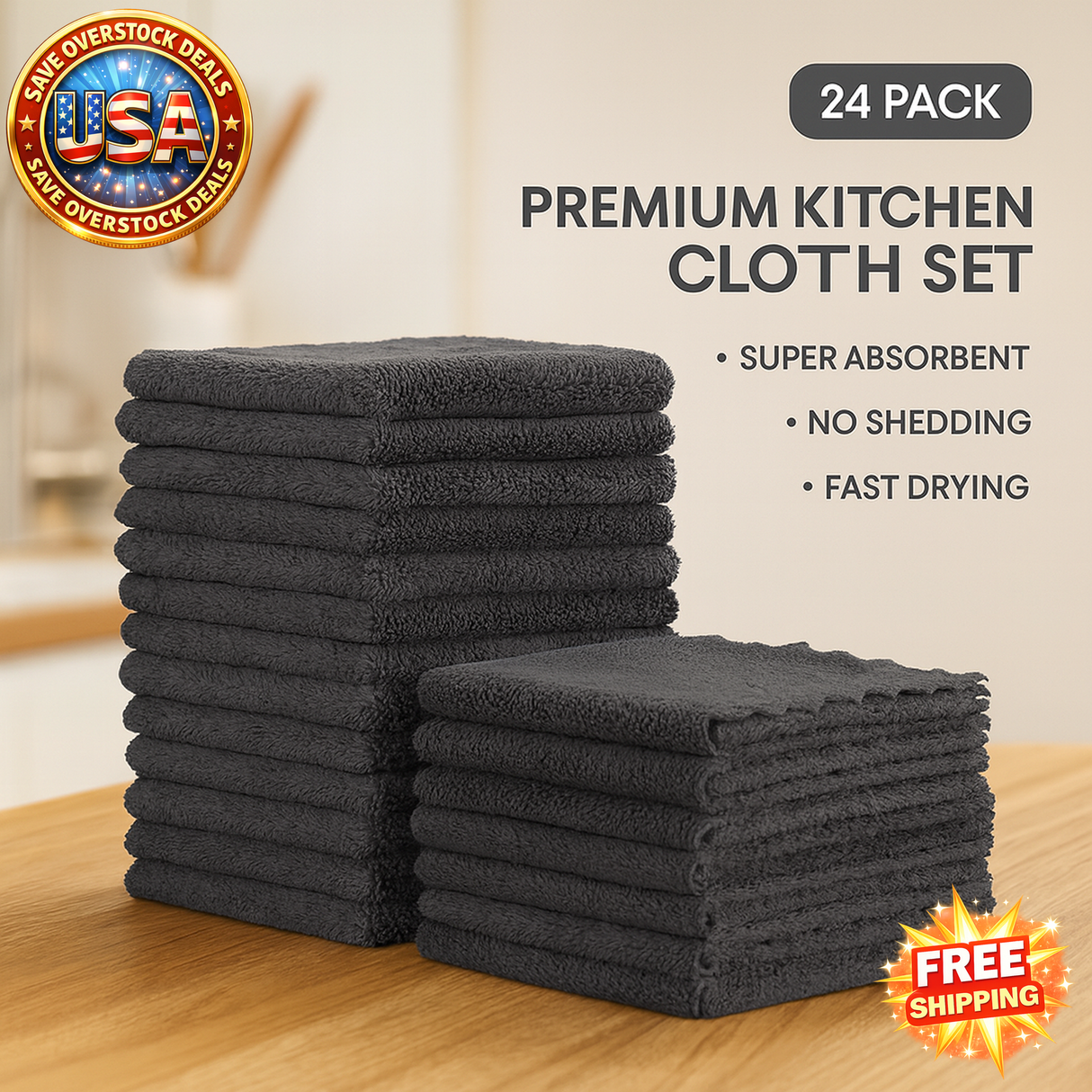 Reusable Kitchen Dishcloths - Super Absorbent Microfiber