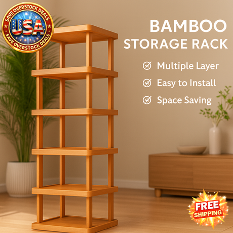 Expandable Bamboo Storage Rack - Multi-layer Organizer