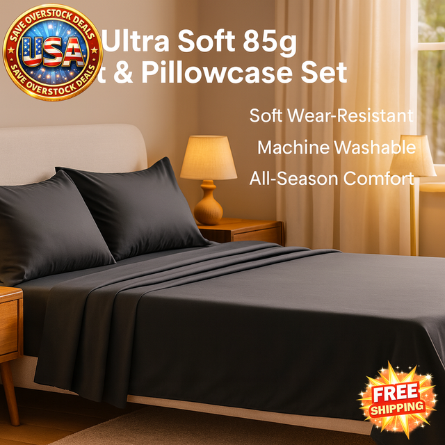 Ultra Soft 85g Sheet & Pillowcase Set, Machine Washable